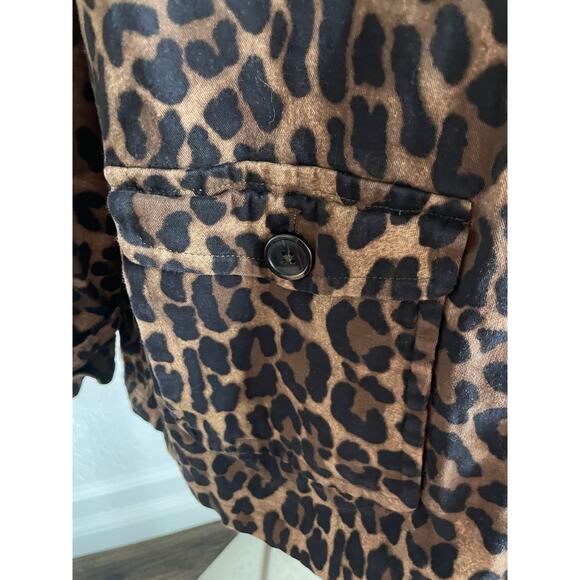 Linea by Louis Dell’Olio Leopard Print Utility Jacket Large - Picture 5 of 10
